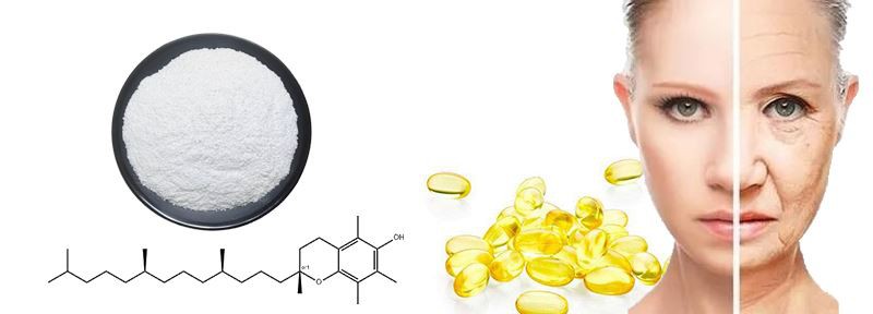 Vitamin E powder raw material display